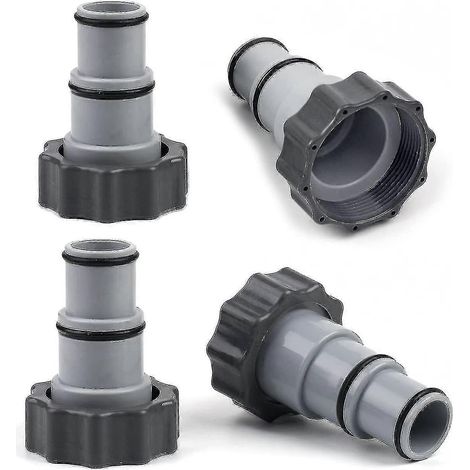 Ersatzschlauchadapter Mit Klemme Für Intex-pumpen Mit Gewindeanschluss, Kompatibel Mit Allen Filtern Mit Einer Förderleistung Von 4000, 2500, 2000 Und 1500 Gallonen Pro Stunde (4 Stück)