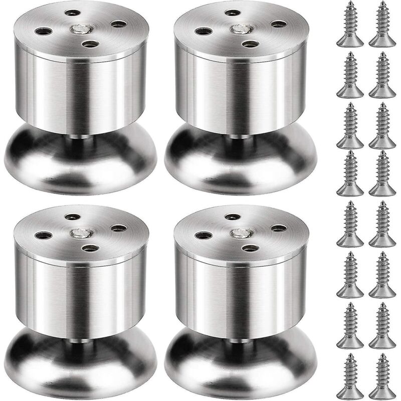 Set Aus 4 Tischbeinen Aus Edelstahl, Verstellbare Küchenmöbelbeine, Mit Schrauben (höhenverstellbereich Von 0 Bis 10 Mm), Für Zuhause, Büro, Küche Oder Sofa.