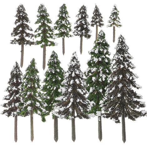 Set Mit 12 Miniaturbäumen, Mini-kiefern, Dekoration Für Mikrolandschaften – 15 X 6 Cm