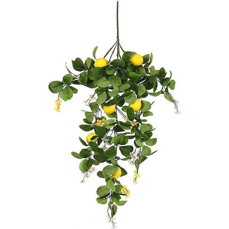 Dekorativer Künstlicher Zitronenzweig Für Zuhause, Mit Grünen Blättern, Künstlicher Zitronenstrauß – 80 X 18 Cm – Grün