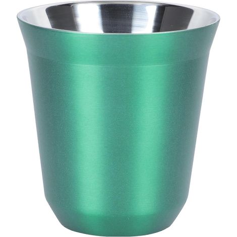1 Doppelwandiger, Tragbarer Isolierbecher Aus Edelstahl – 8 X 7,5 Cm – Grün