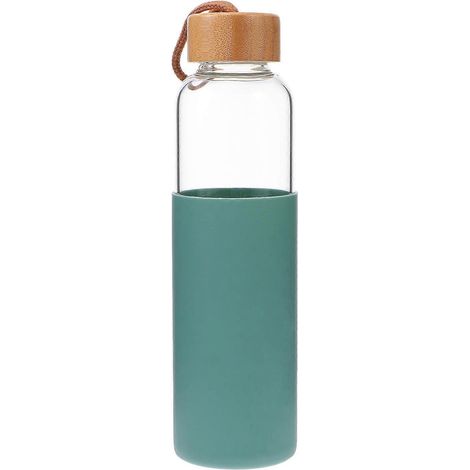 Tragbarer Outdoor-glasbecher Mit Bambusdeckel (1 Stück) – 24,00 X 6,80 X 6,80 Cm – Grün