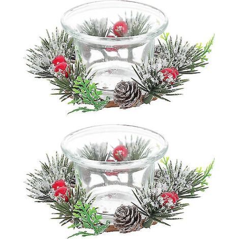Set Mit 2 Weihnachtskerzenständern