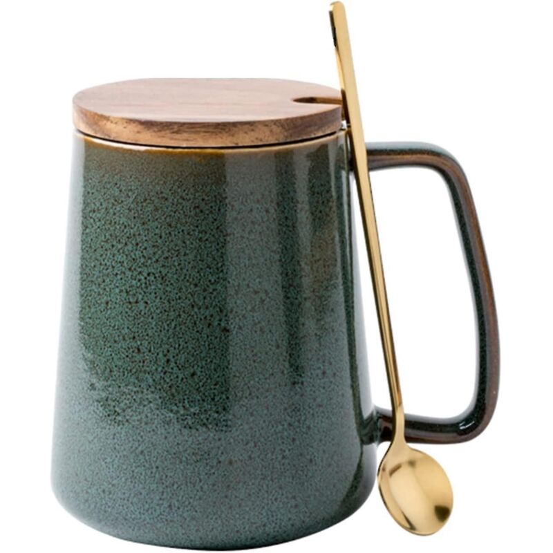 Extra Großer 710-ml-keramikbecher Mit Großem Henkel, Ideal Für Tee Und Kaffee, Perfekt Für Büro Und Zuhause, Spülmaschinen- Und Mikrowellengeeignet, Inklusive Löffel Und Mopp.