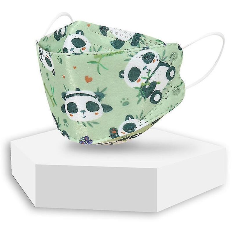 Kf94-kindermasken, Kn95-masken, Schutzmasken, Einweg-kf94-masken Mit Cartoon-motiven – 100 Stück – Grün