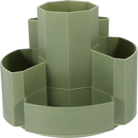 Multifunktionaler, Drehbarer Bürstenhalter, Drehbarer Stiftehalter, Schreibtisch-organizer Für Bürobedarf – 13,00 X 13,00 X 11,30 Cm – Grün