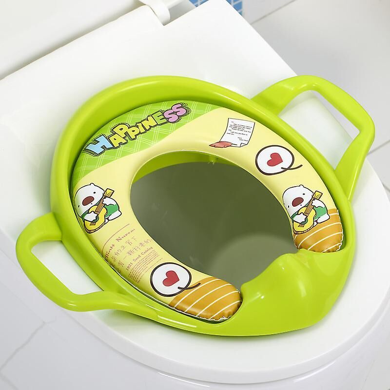 Grüner, Gepolsterter Toilettensitzverkleinerer Mit 2 Griffen, Für Kinder Ab 18 Monaten, Rutschfest Und Universell.