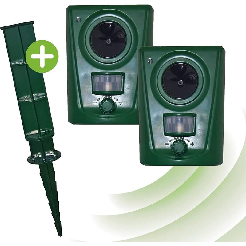 Wasserdichtes Ultraschall-haustierabwehrgerät (2er-pack) – Hält Wildtiere, Nagetiere, Vögel, Hunde Und Katzen Fern
