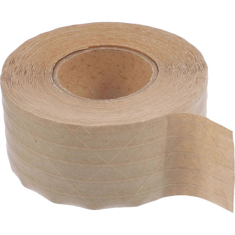 Rolle Wasseraktiviertes, Gummiertes Kraftpapierklebeband, Verpackungsklebeband, Versandklebeband – 5000 X 5 Cm – Hellbraun