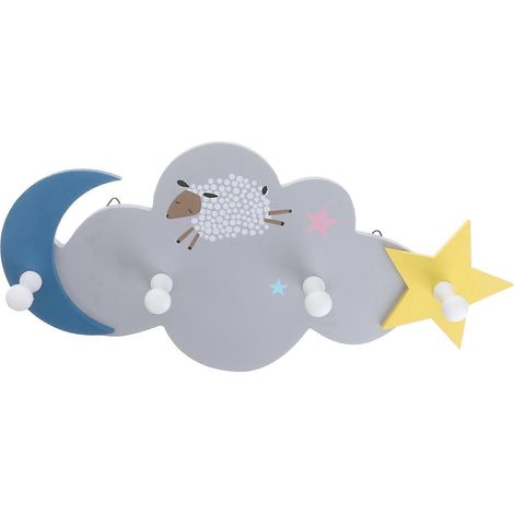 Kreativer Wandhaken, Dekorativer Holzhaken Im Cartoon-design, Niedlicher Aufhängehaken Für Balkon, Badezimmer, Küche (farbe Zufällig) – 34 X 16 Cm – Hellgrau