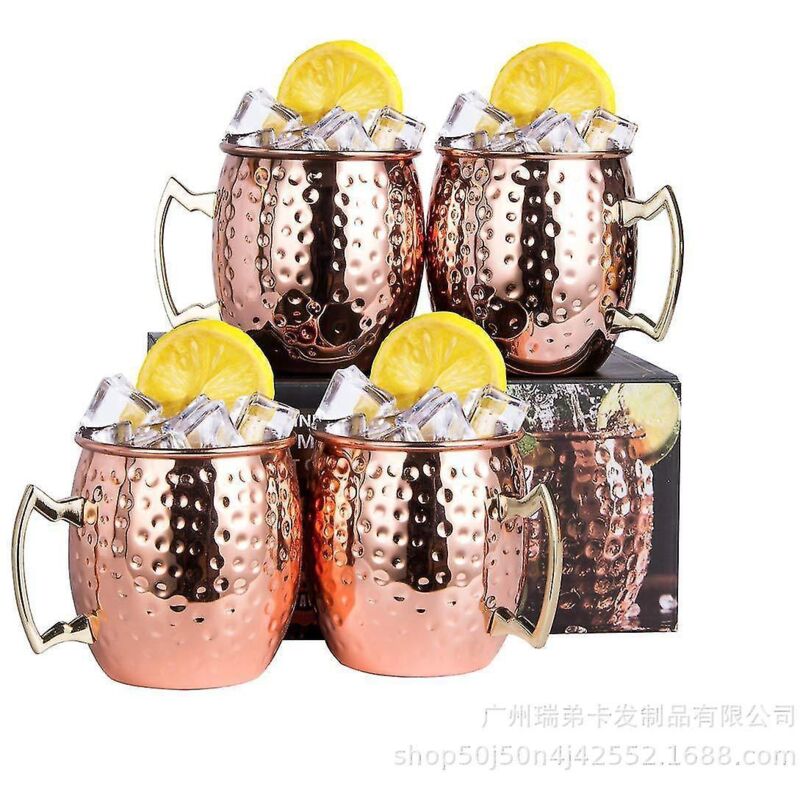Zk-kupferbecher-geschenkset Mit 4 Kupferbechern, Moscow Mule Becher, 473 Ml (16 Oz).