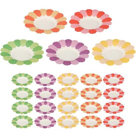 50 Einwegteller In Blumenform, Ideal Für Partys Und Picknicks. – 13 X 13 Cm – Farbe Zufällig