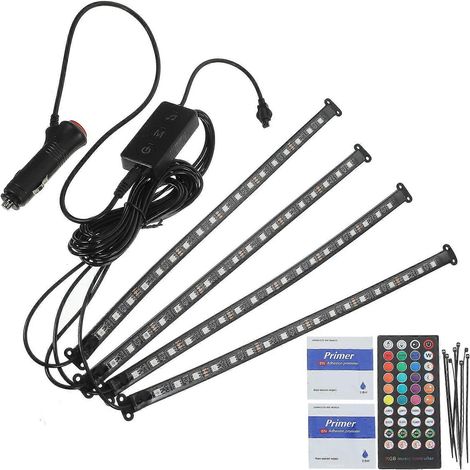 Mehrfarbiger Led-lichtstreifen Zur Fahrzeuginnenbeleuchtung, Mit Fernbedienung. – 34,50 X 2,00 X 2,00 Cm