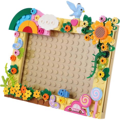 Bastelset Für Einen Bilderrahmen Aus Bauklötzen, Niedlicher Cartoon-bilderrahmen, Kinderfotohalter – 14,30 X 11,10 X 1,40 Cm