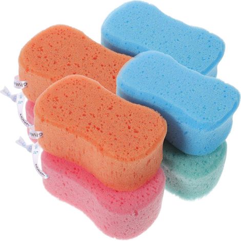Set Mit 8 Einfach Geformten Badeschwämmen, Badeaccessoires Für Kinder Und Erwachsene, Verschiedene Farben – 14,5 X 8,5 Cm