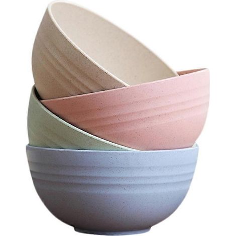 Set Mit 4 Runden Essschalen Aus Weizenstroh Für Den Hausgebrauch (12 Cm), Ideal Zum Anrichten Von Speisen Oder Salaten (12 Cm). – 12126 Cm