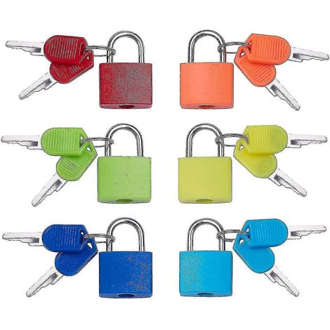 Set Mit 6 Mini-gepäckschlössern, Mehrfarbige Kofferschlösser Mit 2 Schlüsseln