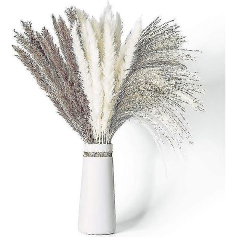 70 Stränge Natürliches, Getrocknetes Pampasgras, 3 Verschiedene Farben, Flauschig Und Kaskadenartig, Ideal Für Kreationen Im Bohème-stil, Florale Hochzeitsarrangements Und Innendekoration.