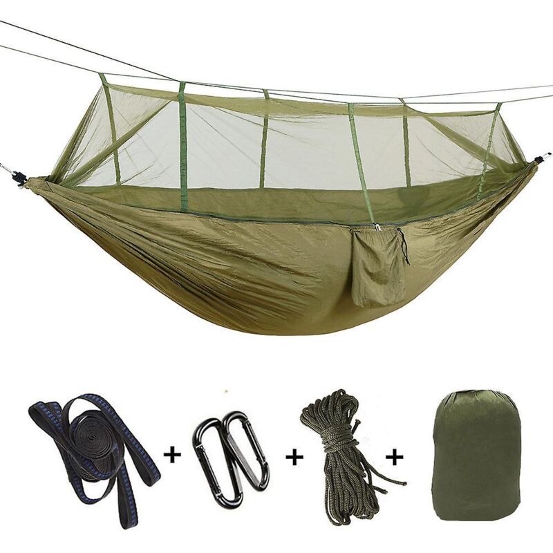 3-in-1-hängematte Mit Moskitonetz Und Plane, Xxl-doppelhängematte Für Camping, Für Drinnen Und Draußen Geeignet, Tragkraft 100 Kg