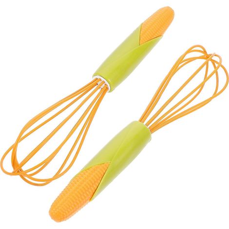 Set Mit 2 Drehbaren Silikon-schneebesen (25 Cm) Für Küche Und Haushalt (orange) – 26 X 7 Cm – Orange