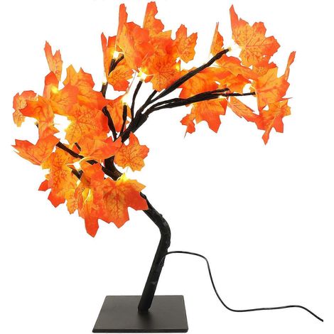 Künstlicher, Beleuchteter Ahornbaum, Usb-betrieben, Tischdekoration – 33 X 16 X 6 Cm – Orange