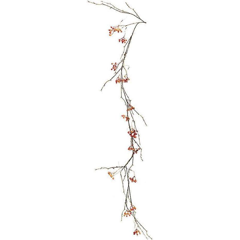 Künstlicher Rattan-girlande Mit Wildbeeren, Künstliche Hängeblumen, Innendekoration – 160 X 3 X 1 Cm – Orange