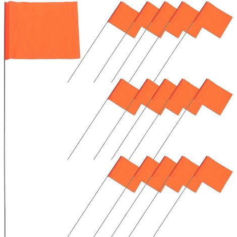 50 Bewässerungsfahnen, Rasen- Und Gartenmarkierungsfahnen, Landschaftsbaufahnen, Baustellenwarnfahnen – 38,00 X 12,70 X 0,10 Cm – Orange