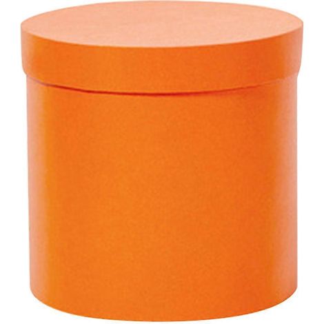 Blumengeschenkbox, Verpackung Für Blumensträuße, Karton, Runder Blumenkübel – 14 X 14 Cm – Orange