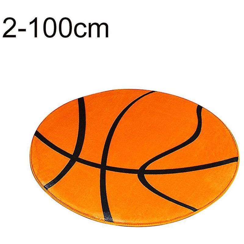 Runde Fußmatte Mit Fußball-/basketballmuster, Stuhlmatte, Teppich, Wohnaccessoire – 100 Cm – 2