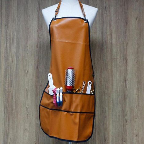 Friseurschürze, Orangefarbener Umhang