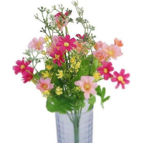 Künstlicher Cineraria-blumenstrauß Für Zuhause, Büro Oder Partydekoration (rosa Und Rosa) – 33,00 X 14,00 X 14,00 Cm