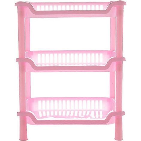 Quadratisches, Dreistufiges, Abnehmbares Ablageregal Für Küche Und Bad (rosa) – 35,00 X 27,00 X 18,00 Cm – Rosa