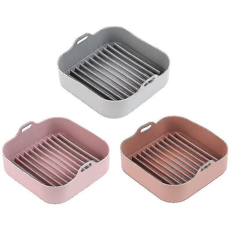 Zubehör Für Quadratische Silikon-heißluftfritteuse: Rosa Antihaft-kochplatte