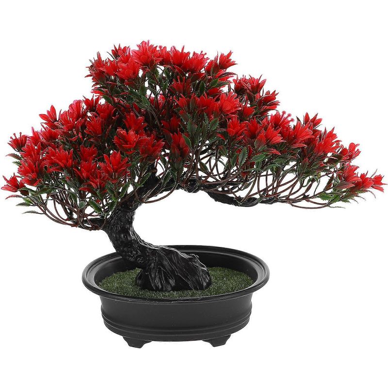 Künstliche Pflanze, Zimmerbonsai, Dekoartikel – 32 X 13 Cm – Rot