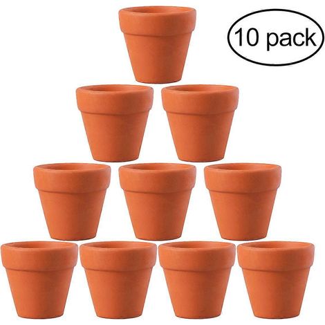 Ounona Set Mit 10 Mini-terrakottatöpfen (4,5 X 4 Cm) Für Kakteen, Sukkulenten Und Andere Kleine Pflanzen. Ideal Für Bastelarbeiten Und Hochzeiten. – 5,00 X 5,00 X 4,50 Cm