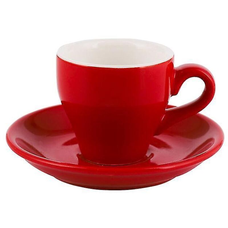 Macaron Espresso Italienischer Schwarzer Kaffee Rote Tasse