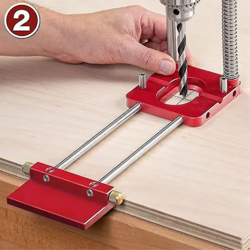 Verstellbare Präzisionsbohrführung Für Die Holzbearbeitung, Roter Kunststoff