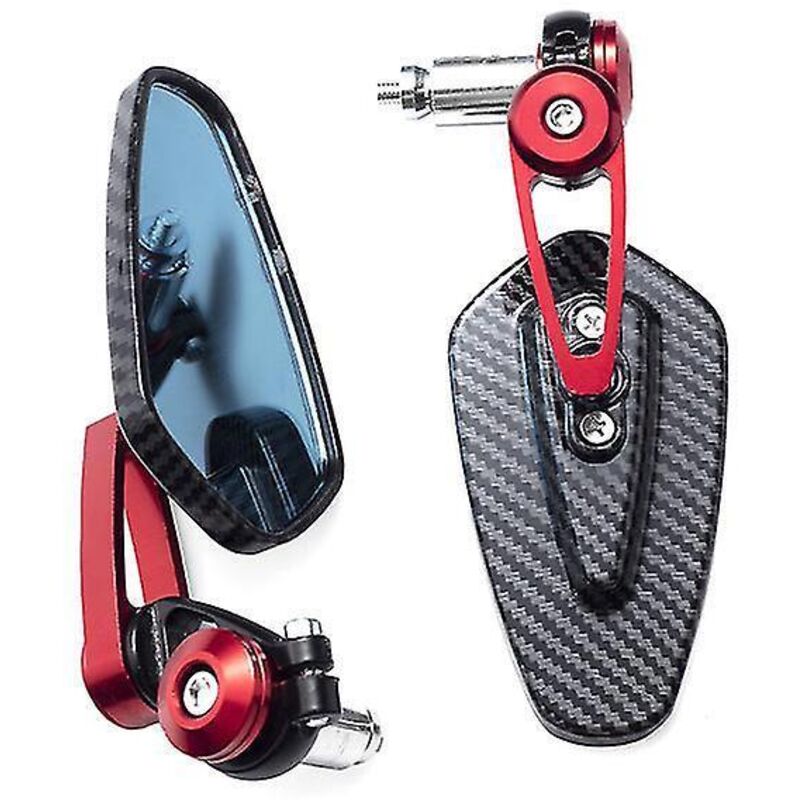 7/8" (22 Mm) Motorrad-lenkerspiegel, Seitenspiegel Für Kawasaki Z125 Pro, Z650, Z750, Z800, Z900, Z1000, Er6n, Er6 – Rot