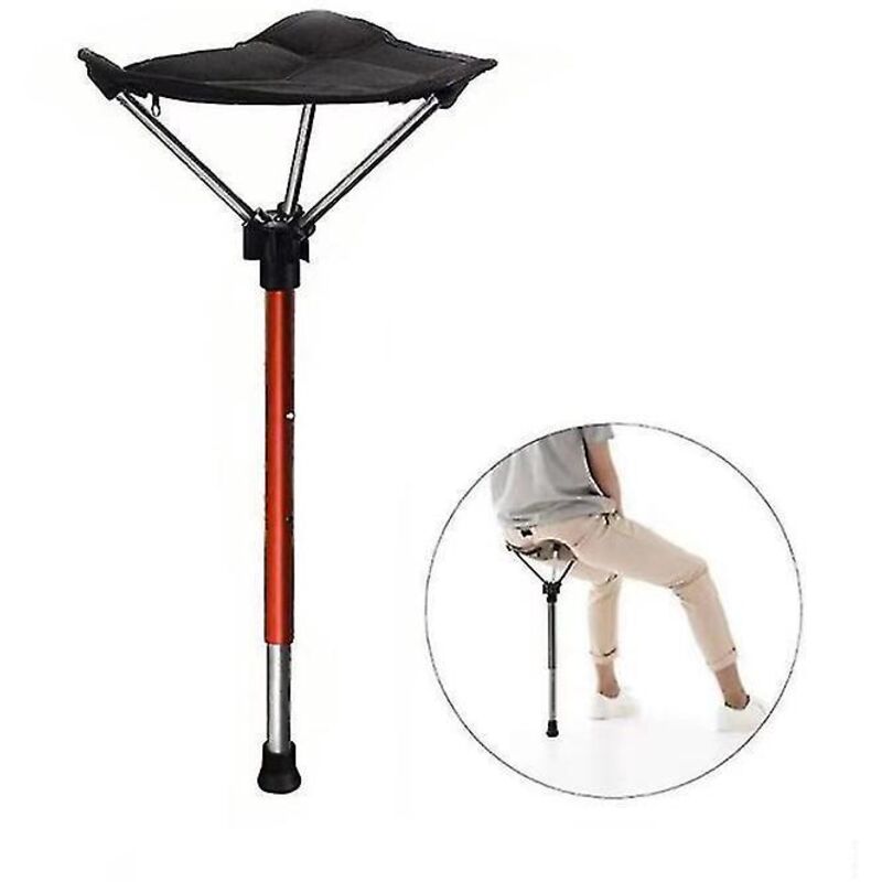 Tragbarer, Höhenverstellbarer Hocker, Ausziehbarer Sitz, Outdoor-angelstuhl Mit 3 Verstellstufen (rot).