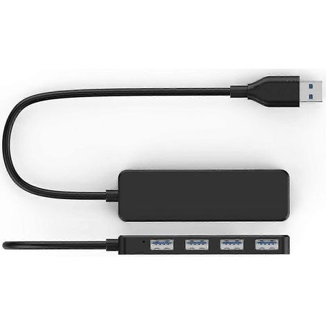 4-port Usb 3.0 Hub, Ultraschneller Usb-hub, Kompatibel Mit Macbook, Mac Pro, Mac Mini, Imac, Surface Pro, Xps, Pc, Usb-sticks Und Externen Festplatten.