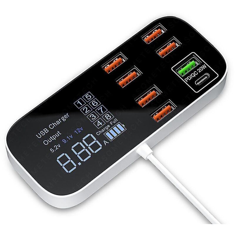 8-port-usb-schnellladegerät Für Mobiltelefone Und Smartphones – Eu-stecker