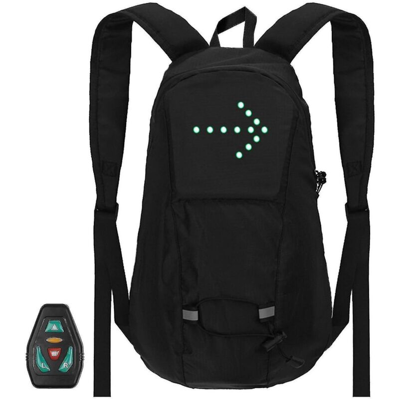 15-liter-fahrradrucksack Mit Led-blinkern, Richtungsanzeiger Und Per Usb Aufladbarem Sicherheitslicht.