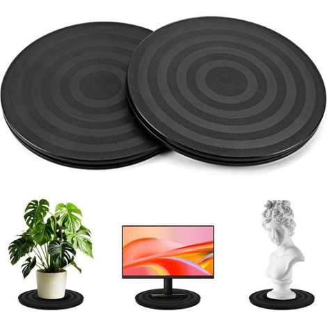 Stück 360° Drehbare Plattenteller, Schwenkteller, Tv-schwenkhalterung, Universeller Runder Plattenteller, Manueller Plattenteller Mit Kugellager Für Laptops Und Monitore, Schwarz, 20 Cm