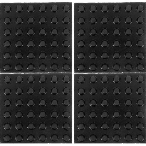 Set Mit 4 Antivibrations-gummipads Für Waschmaschinen Zur Geräuschreduzierung. – 10,00 X 10,00 X 1,50 Cm – Schwarz