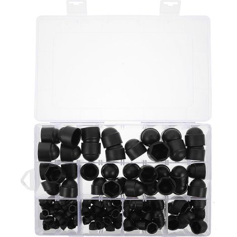 145 Sechskantkappen Für Schrauben Und Muttern, Robuste Und Praktische Schraubenschutzkappen (schwarz) – 2 X 2 X 2 Cm – Schwarz