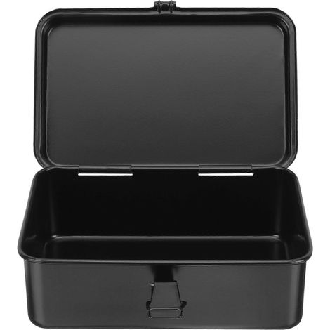 Kleiner Werkzeugkasten, Werkzeugkasten Aus Blech, Aufbewahrungskoffer Für Haushaltswerkzeuge, Werkzeugorganizer – 20,00 X 12,50 X 7,80 Cm – Schwarz