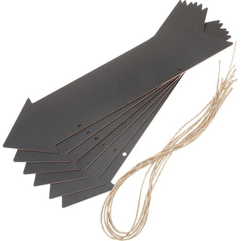 Set Mit 6 Kreidepfeilen, Doppelseitigen Pfeilen, Blanko-pfeilen, Wegweisern – 33,50 X 8,70 X 0,50 Cm – Schwarz