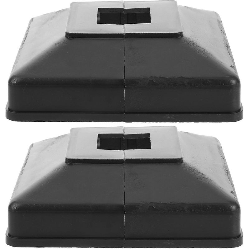 Set Mit 2 Abdeckungen Für Verandalampenpfosten, Geteilte Pfostenkappen, Abschlusszubehör. – 8,80 X 8,80 X 3,00 Cm – Schwarz