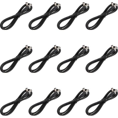 Set Mit 12 Stromkabeln Für Effektpedale Von E-gitarren – 65,00 X 2,20 X 0,80 Cm – Schwarz