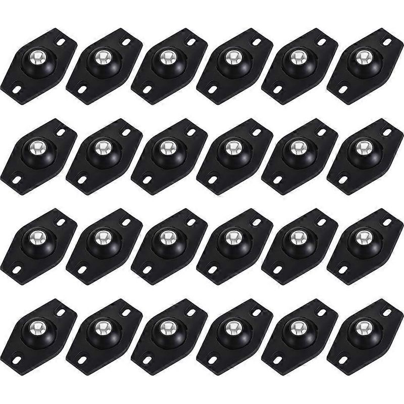 Set Mit 24 Selbstklebenden Rollen Für Aufbewahrungsboxen Im Haushalt – 4,5 X 2,6 Cm – Schwarz